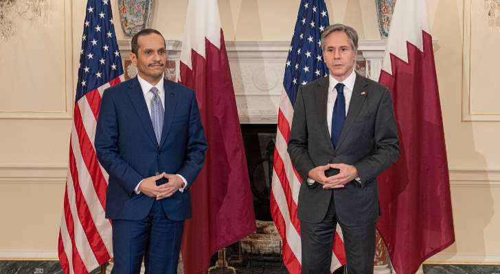 وزيرا خارجية قطر وأميركا رحّبا بالاتفاق على وقف إطلاق النار بين الجانبين الفلسطيني والإسرائيلي