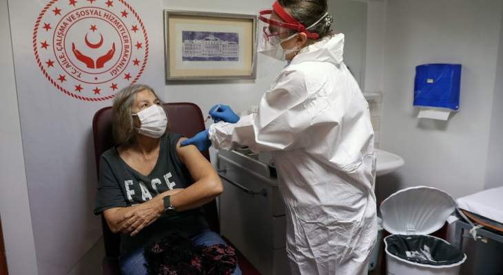 أكثر من مليون شخص تلقوا الجرعة الأولى من اللقاح المضاد لكورونا في تركيا