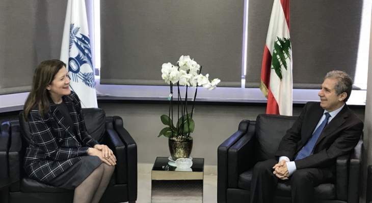 وزني عرض مع سفيرة أميركا العلاقات الثنائية والأوضاع المالية في لبنان
