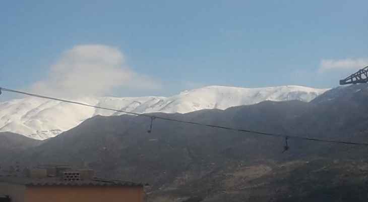 النشرة: موجة من الصقيع تلف منطقة حاصبيا والثلوج تحاصر مواقع اليونيفيل بجبل الشيخ