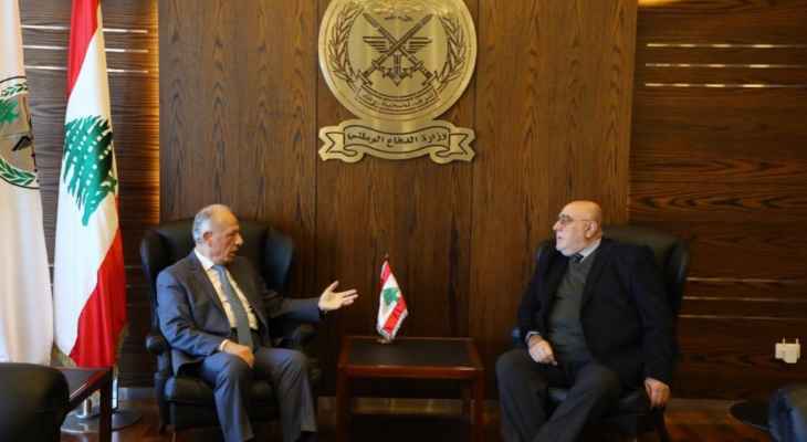 مصطفى حمدان زار وزير الدفاع: المؤسسة العسكرية الضامن لوحدة اللبنانيين وأمانهم