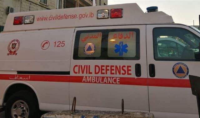 الدفاع المدني: نقل جثة مواطنة من عاليه إلى مستشفى قبرشمون الحكومي