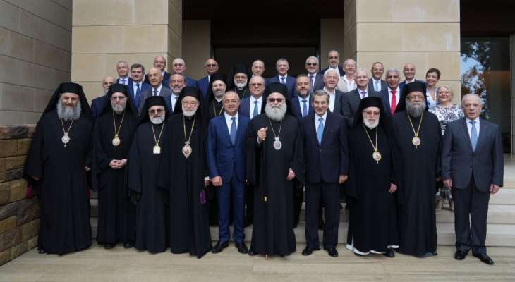 لقاء وغداء ارثوذكسي جامع في دارة بو صعب بحضور البطريرك اليازجي