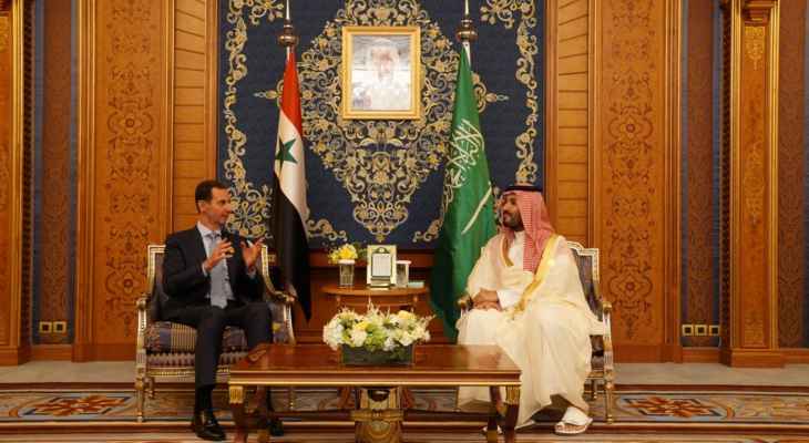 الأسد عرض مع بن سلمان العلاقات الثنائية: قمة جدة ستساهم في المزيد من التماسك العربي