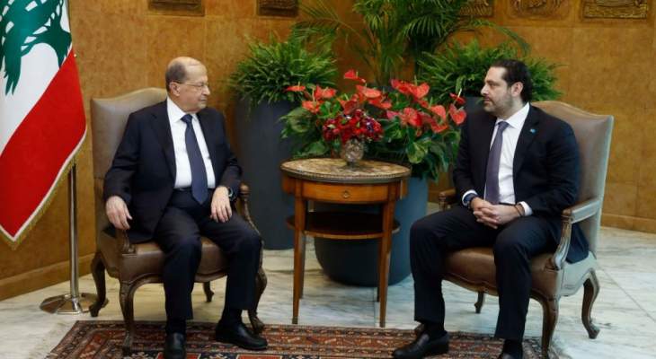 وصول الحريري إلى قصر بعبدا واجتماع ثنائي مع الرئيس عون قبيل الجلسة
