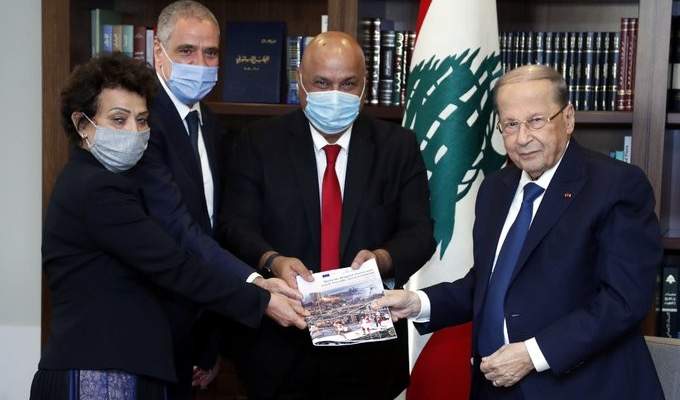 الرئيس عون تسلم من البنك الدولي تقريراً يتعلق بتقييم الأضرار الناجمة عن إنفجار بيروت