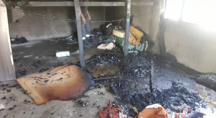 النشرة: 3 مصابين اثر حريق غرفة تقطنها عائلة سورية في قعقعية الجسر- النبطية