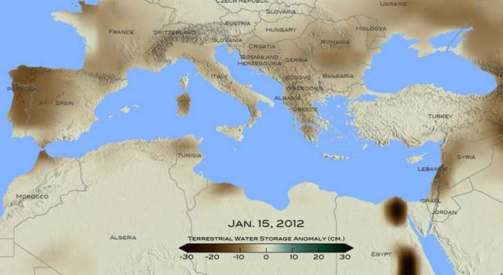 &quot;الناسا&quot;: انخفاض كبير في مستوى خزانات المياه الجوفية في الشرق الأوسط