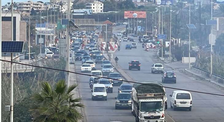 زحمة سير على أوتوستراد صيدا باتجاه الجنوب