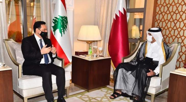 دياب يلبي دعوة رئيس وزراء قطر إلى مأدبة الإفطار