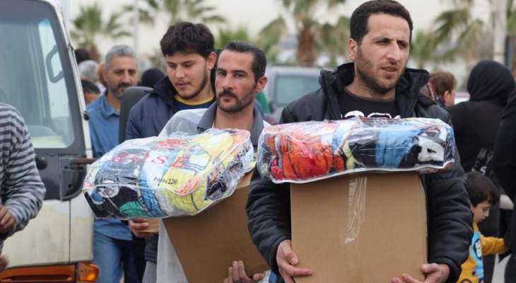 توزيع مساعدات لـ 600 عائلة سورية نازحة في صيدا