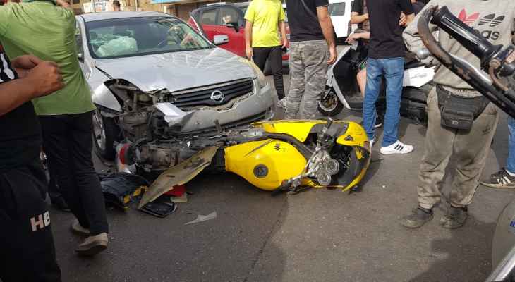النشرة: سقوط جريحين في حادث سير وقع في شارع رياض الصلح في صيدا