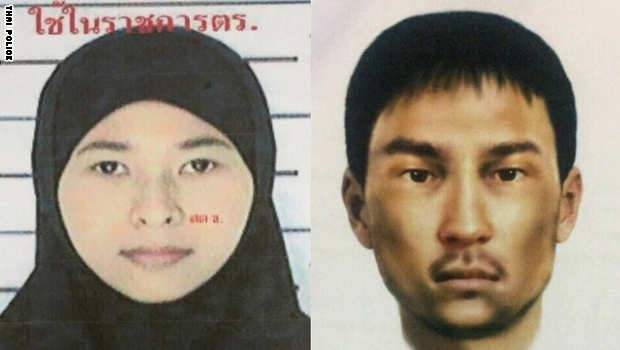سلطات تايلندا تكشف عن صورة لشخصين يشتبه بمسؤوليتهما عن تفجير بانكوك