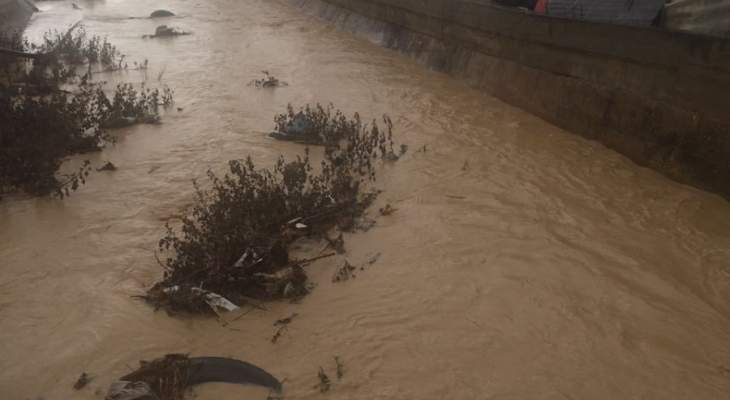 النشرة: ارتفاع منسوب نهري الليطاني والبردوني بسبب الأمطار
