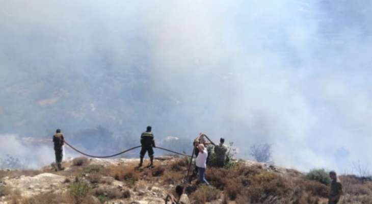 اندلاع حريق في أحراج بلدة رحبة ومواجهة صعوبة في إخماده نتيجة وعورة الموقع