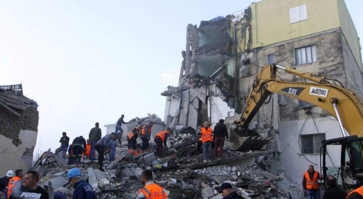 أربعة قتلى ونحو 150 مصابا بجروح طفيفة نتيجة الزلزال في ألبانيا 