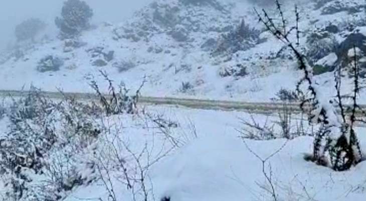 الثلوج في عكار قطعت الطرقات الجبلية الرابطة بين عكار ومنطقة البقاع - الهرمل
