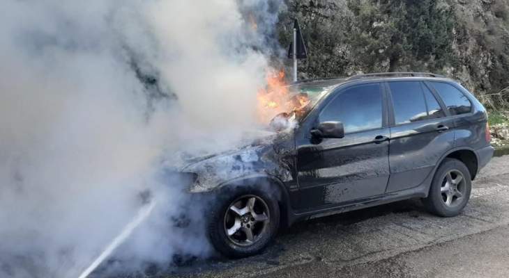الدفاع المدني: حريق سيارة رباعية الدفع في جبيل