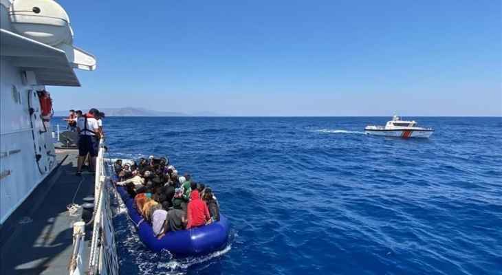 خفر السواحل التركي ضبط 85 مهاجرا غير نظامي وأنقذ 115 آخرين قبالة سواحل إزمير