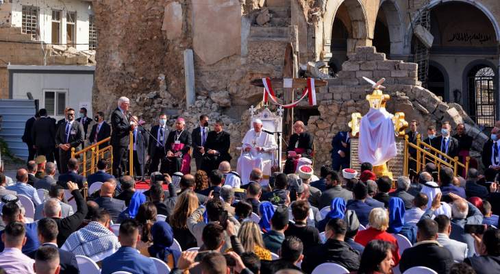 البابا فرنسيس من الموصل: التناقص المأساوي بأعداد المسيحيين هنا وبالشرق الأوسط هو ضرر جسيم لا يمكن تقديره