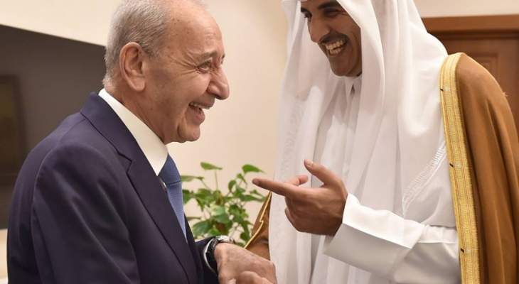 بري التقى أمير قطر وبحث معه في حق إعطاء الإقامة للبنانيين في قطر