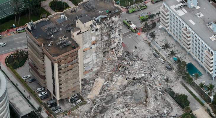 انتشال 14 جثة من موقع انهيار المبنى في فلوريدا الأميركية وارتفاع عدد الضحايا إلى 78