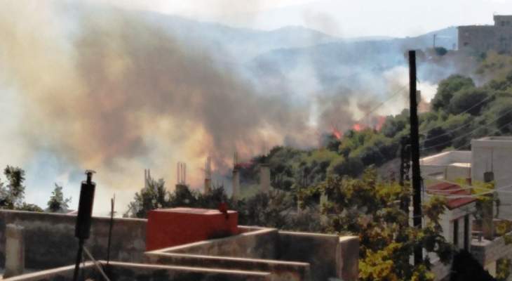 حريق في ضهر ليسينة في منطقة السهلات العكارية