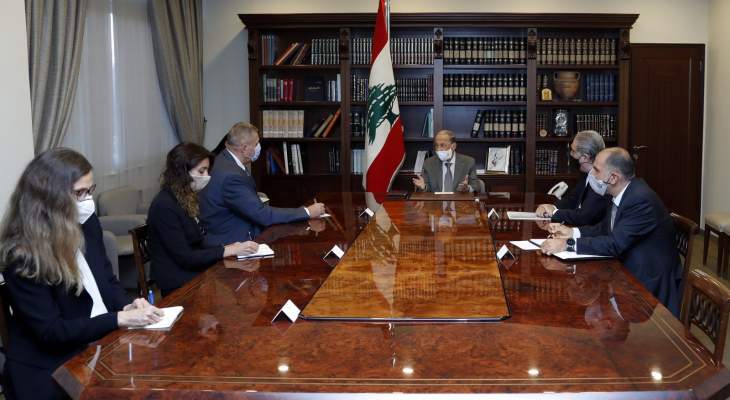 الرئيس عون خلا لقائه كوبيتش: نأمل في الوصول لاتفاق يحفظ حقوق لبنان السيادية 