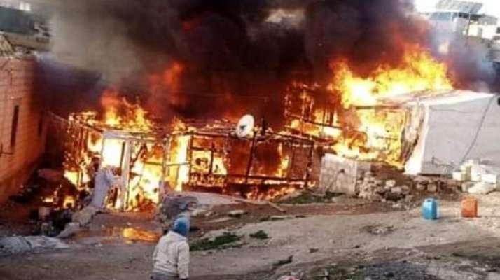 وفاة نازحة سورية وطفلها جراء حريق في مخيم الشفق في عرسال