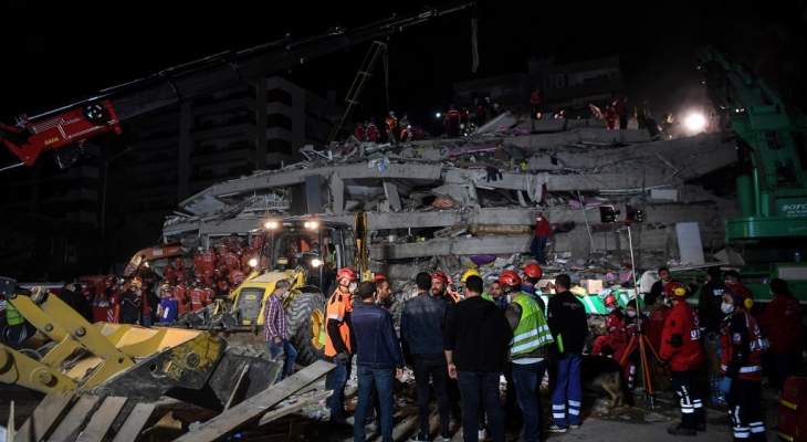 &quot;آفاد&quot;: ارتفاع عدد ضحايا زلزال إزمير إلى 20 قتيلا و786 جريحا