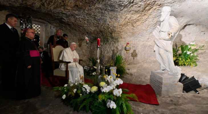 البابا فرنسيس زار مغارة القديس بولس في الرباط في ثاني أيام زيارته الرسولية إلى مالطا