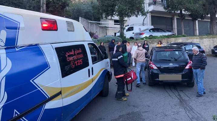 الدفاع المدني: ثلاثة جرحى جراء حادث سير في عرمون