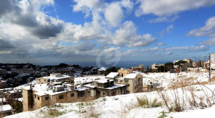 النشرة: تساقط الثلوج وتدن كبير في درجات الحرارة في عدد من المناطق اللبنانية 