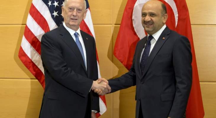 وزير الدفاع التركي سيبحث مع نظيره الأميركي الملف السوري الخميس القادم
