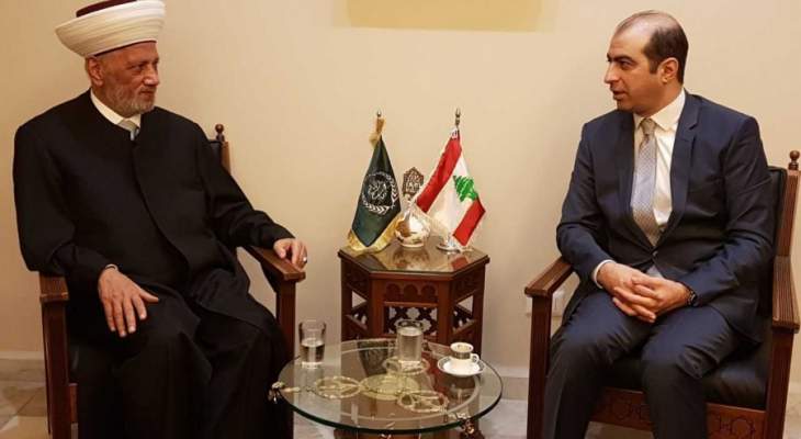 المفتي دريان استقبل القنصل العام في مصر ورئيس مركز النور اللبناني البلجيكي
