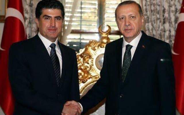 أردوغان يؤكد للبارزاني استعداد بلاده للتعاون لحمايتهم من خطر الارهاب