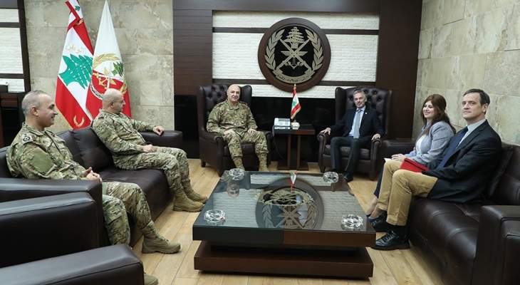قائد الجيش التقى وفدا من بعثة اللجنة الدولية للصليب الأحمر في لبنان