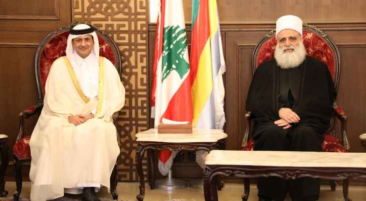 ابي المنى التقى سفير قطر: نعوّل على مبادرات الحوار لتجاوز الوطن كبوته