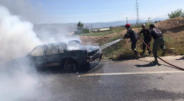 النشرة: اخماد حريق شب في سيارة على طريق ابلح-رياق