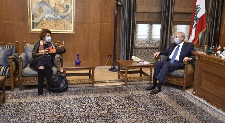 بري التقى رشدي وعرض مع سفيرة فرنسا الاوضاع العامة 