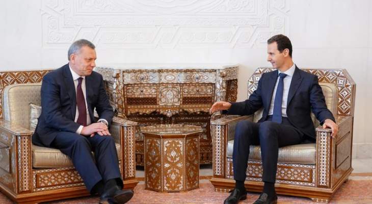 الأسد وبوريسوف بحثا بالتعاون القائم بين سوريا وروسيا في المجالات كافة