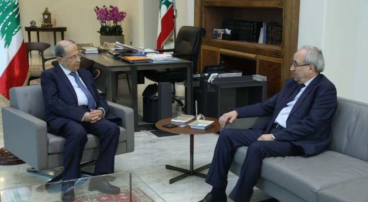 الرئيس عون التقى سرحان وعرض معه لشؤون الوزارة ولعدد من المواضيع القضائية