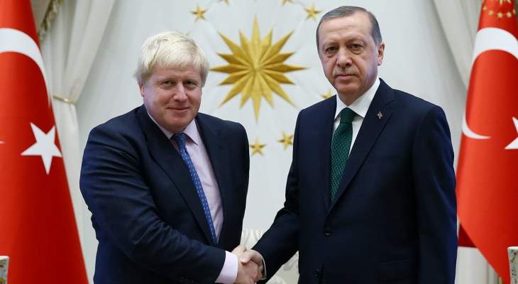 اردوغان بحث مع جونسون بالعلاقات الثنائية والوضع في سوريا وليبيا