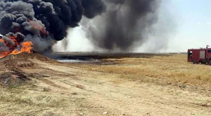"سانا": اندلاع حريق في خط لنقل النفط الخام شرق منطقة الفرقلس بريف حمص
