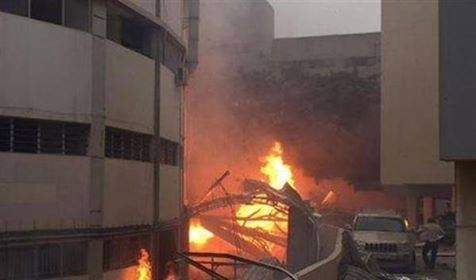 الصليب الأحمر: 3 مصابين جراء الحريق في المنطقة الصناعية في أدونيس