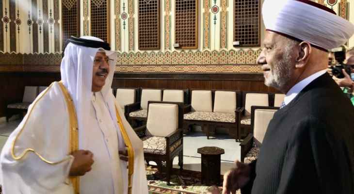 سفير قطر زار دريان وأكد حرص بلاده على لبنان وشعبه والتعاون مع دار الفتوى