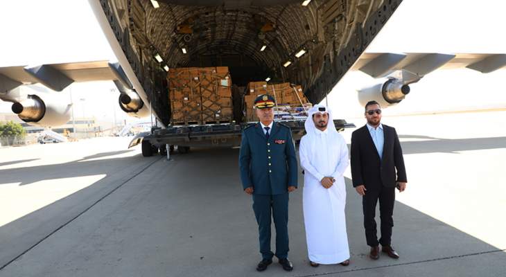 الجيش استلم في مطار بيروت 70 طنا من المواد الغذائية المقدّمة هبة من أمير قطر