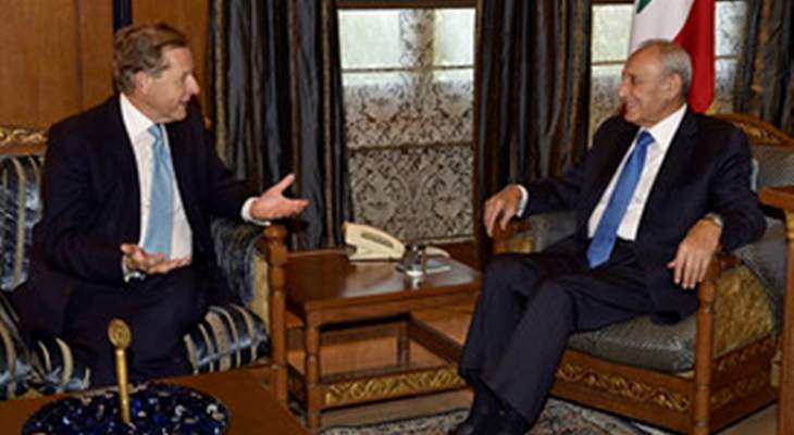 بري عرض مع الموفد الرسمي لرئيس وزراء بريطانيا للعلاقات الثنائية والتقى سفيرة سريلانكا