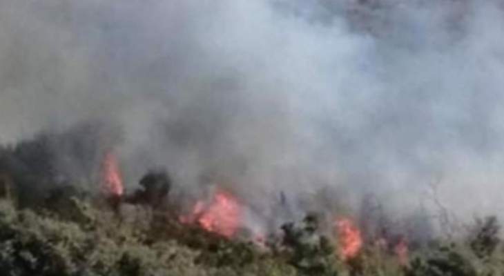 اندلاع حريق في الحريشة بين بلدتي البلمند وأنفة والدفاع المدني يعمل على إخماده