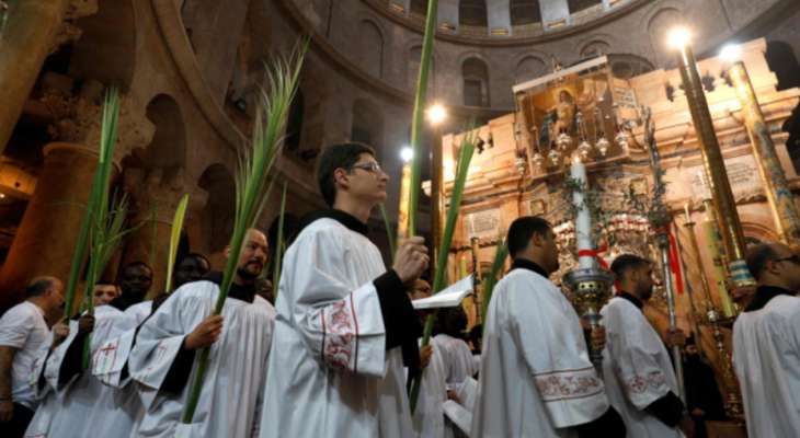 الكنائس المسيحية الشرقية في بيت لحم تحتفل بأحد الشعانين
